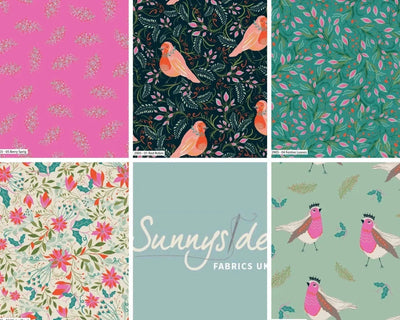 Jolly Robin, Robin Crown - Sunnyside Fabrics UK - christmas fabric, pink christmas, robin - {{product.type}} - sunnysidefabricsuk.com