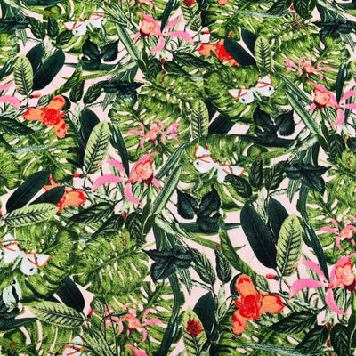 Jungle Butterfly cotton print - Sunnyside Fabrics UK - animal print, jungle, leopard, parrots, toucans - {{product.type}} - sunnysidefabricsuk.com