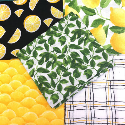 Lemon Zest Fat Quarter Bundle - Sunnyside Fabrics UK - check, lemon, lemons - {{product.type}} - sunnysidefabricsuk.com