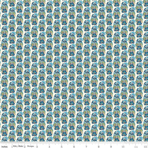 Liberty - The Emporium Collection, Palmeria Blue - Sunnyside Fabrics UK - blue, lasenby cotton, Liberty, vintage - {{product.type}} - sunnysidefabricsuk.com