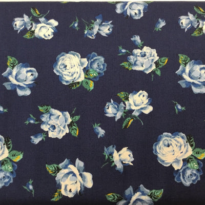 Liberty - The Emporium Collection, Regent Rose - Sunnyside Fabrics UK - blue, lasenby cotton, Liberty, vintage - {{product.type}} - sunnysidefabricsuk.com