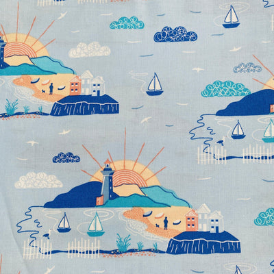 Lighthouse Cotton Fabric Print - Sunnyside Fabrics UK - seasidesealife, summer sewing - {{product.type}} - sunnysidefabricsuk.com