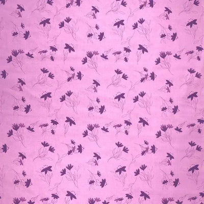 Lilac Leaves and Stems, Bee Fabric Company - Sunnyside Fabrics UK - bee fabric company, BOGOF, countryside red, floral, red - {{product.type}} - sunnysidefabricsuk.com