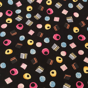 Liquorice Allsorts Cotton Fabric - Sunnyside Fabrics UK - food, liquorice Allsorts, masks - {{product.type}} - sunnysidefabricsuk.com