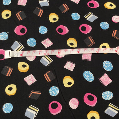 Liquorice Allsorts Cotton Fabric - Sunnyside Fabrics UK - food, liquorice Allsorts, masks - {{product.type}} - sunnysidefabricsuk.com