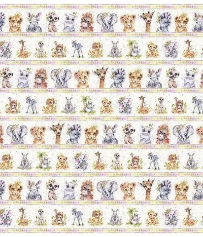 Little Darlings Safari, Palm Trees, Sillier than Sally - Sunnyside Fabrics UK - baby animals, cotton, elephant, giraffe, lion, p and b textiles, safari, safari animals, sillier than sally, zebra - {{product.type}} - sunnysidefabricsuk.com