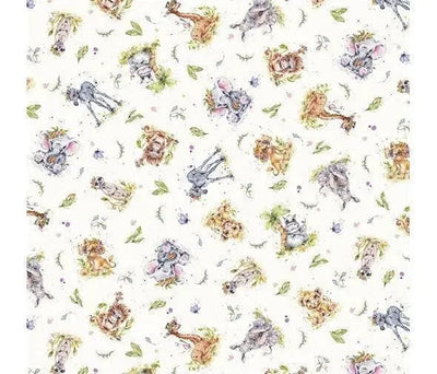 Little Darlings Safari Posies, Sillier than Sally - Sunnyside Fabrics UK - baby animals, cotton, elephant, giraffe, lion, p and b textiles, safari, safari animals, sillier than sally, zebra - {{product.type}} - sunnysidefabricsuk.com