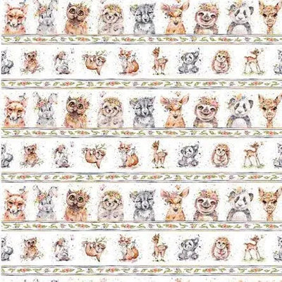 Little Darlings Woodland Border Cotton Fabric - Sunnyside Fabrics UK - animals, bunny, childrens Fabric, sillier than sally, woodland - {{product.type}} - sunnysidefabricsuk.com