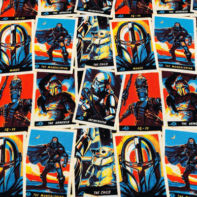 Mandalorian, Cotton Fabric, The Child, Star Wars - Sunnyside Fabrics UK - baby yoda, comic posters, Craft Cotton Co, disney, Star Wars, star wars fabric, the child, trading cards, yoda - {{product.type}} - sunnysidefabricsuk.com