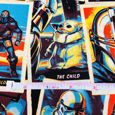 Mandalorian, Cotton Fabric, The Child, Star Wars - Sunnyside Fabrics UK - baby yoda, comic posters, Craft Cotton Co, disney, Star Wars, star wars fabric, the child, trading cards, yoda - {{product.type}} - sunnysidefabricsuk.com