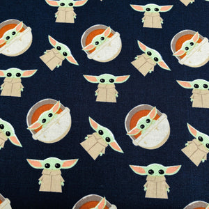 Mandalorian, Yoda Navy, The Child, Star Wars - Sunnyside Fabrics UK - baby yoda, Craft Cotton Co, disney, mandalorian, Marvel Comics, Star Wars, star wars fabric, yoda - {{product.type}} - sunnysidefabricsuk.com