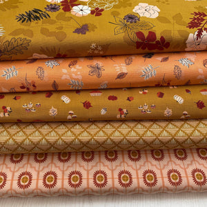 Maple, Fat Quarter Bundle Gold and Salmon Pink - Sunnyside Fabrics UK - autumn, floral, gold, Riley Blake - {{product.type}} - sunnysidefabricsuk.com