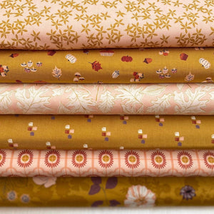 Maple, Fat Quarter Bundle with Gold - Sunnyside Fabrics UK - autumn, floral, gold, Riley Blake - {{product.type}} - sunnysidefabricsuk.com
