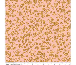 Maple, Floral Pink with Gold - Sunnyside Fabrics UK - autumn, floral, gold, Riley Blake - {{product.type}} - sunnysidefabricsuk.com
