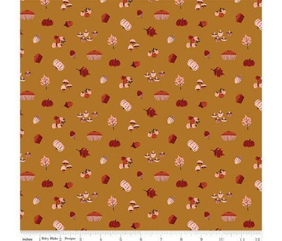 Maple, Harvest Gold, Riley Blake Cotton fabric - Sunnyside Fabrics UK - autumn, floral, gold, Riley Blake - {{product.type}} - sunnysidefabricsuk.com