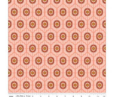 Maple, Sunflower Pink, Cotton Fabric - Sunnyside Fabrics UK - autumn, floral, gold, Riley Blake - {{product.type}} - sunnysidefabricsuk.com