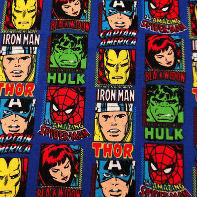 Marvel Character Blocks Cotton Fabric - Sunnyside Fabrics UK - hulk, iron man, marvel, Thor - {{product.type}} - sunnysidefabricsuk.com