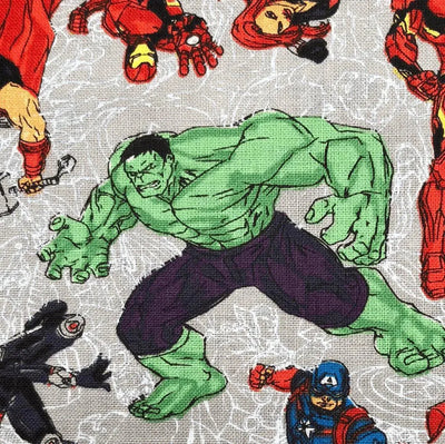 Marvel Line Art Grey Cotton Fabric - Sunnyside Fabrics UK - batman, batman logo, Craft Cotton Co, disney, Marvel Comics - {{product.type}} - sunnysidefabricsuk.com