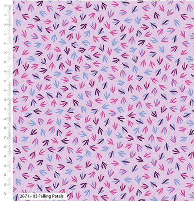 Parrots in Paradise, Falling Petals - Sunnyside Fabrics UK - bethany salt, birds, craft cotton co, floral, floral lilac, floral pink, parrots - {{product.type}} - sunnysidefabricsuk.com