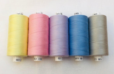 Pastel Shades Moon Thread Pack - Sunnyside Fabrics UK - cotton thread, gold thread, moon thread, polyester thread, yellow thread - {{product.type}} - sunnysidefabricsuk.com
