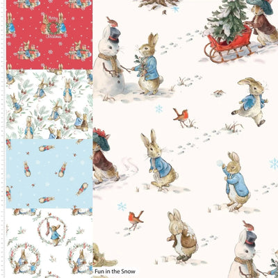 Peter Rabbit, Woolly Scarf - Sunnyside Fabrics UK - Christmas Cotton fabric, christmas fabric, Christmas fabrics, christmas panel, christmas quilting, licensed fabric, Peter rabbit, peter rabbit cotton fabric - {{product.type}} - sunnysidefabricsuk.com