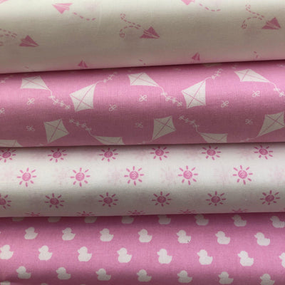 Pink Kites Nursery Basics - Sunnyside Fabrics UK - kites, nursery, nursery fabric - {{product.type}} - sunnysidefabricsuk.com
