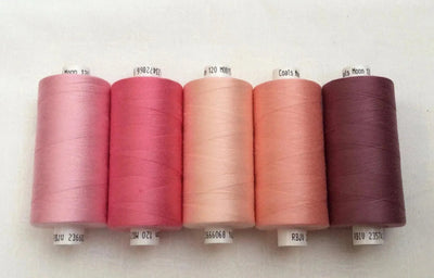 Pinks Moon Thread Pack - Sunnyside Fabrics UK - cotton thread, gold thread, moon thread, polyester thread, yellow thread - {{product.type}} - sunnysidefabricsuk.com
