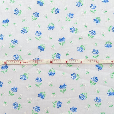 Pretty Blue Floral Polycotton - Sunnyside Fabrics UK - Polycotton - {{product.type}} - sunnysidefabricsuk.com