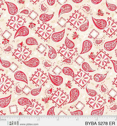 Red Bandana, Barnyard Babies - Sunnyside Fabrics UK - bandana design, bandana fabric, barnyard babies, p and b textiles - {{product.type}} - sunnysidefabricsuk.com