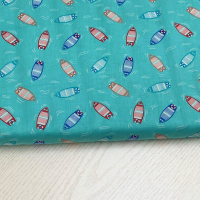 Rowing Boats, Cotton Fabric Print - Sunnyside Fabrics UK - fabric under £5, seasidesealife, summer sewing, under £5 - {{product.type}} - sunnysidefabricsuk.com