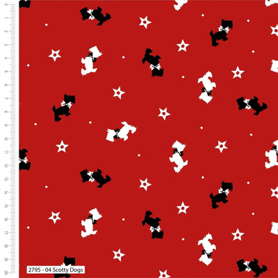 Scottie Dogs, A Christmas Wish, Cotton Fabric - Sunnyside Fabrics UK - Christmas, scotty dog, v and a museum - {{product.type}} - sunnysidefabricsuk.com