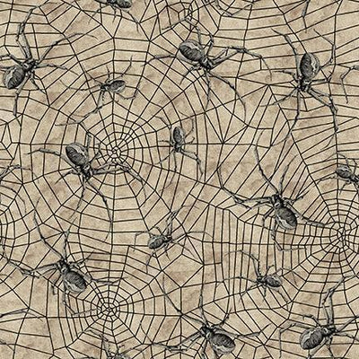 Spiders Halloween Cotton Fabric - Sunnyside Fabrics UK - haloween, pumpkin, skull, skulls, spiders - {{product.type}} - sunnysidefabricsuk.com