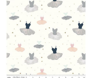 Spin and Twirl, Tutus Cream Sparkle - Sunnyside Fabrics UK - ballerinas, dancing, girls, panels, Riley Blake, riley blake designs, spin and twirl - {{product.type}} - sunnysidefabricsuk.com