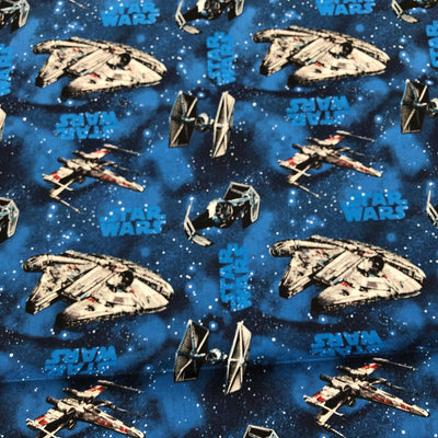 Star Wars, Blue Rebel Ships Cotton Fabric - Sunnyside Fabrics UK - Craft Cotton Co, rebel ships, Star Wars, star wars fabric - {{product.type}} - sunnysidefabricsuk.com