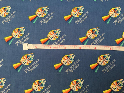 Star Wars, Cotton Fabric, Millennium Falcon - Sunnyside Fabrics UK - Craft Cotton Co, Star Wars - {{product.type}} - sunnysidefabricsuk.com