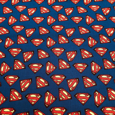 Superman Logo Cotton Fabric - Sunnyside Fabrics UK - captain America, Craft Cotton Co, disney, Marvel Comics, super heroes - {{product.type}} - sunnysidefabricsuk.com