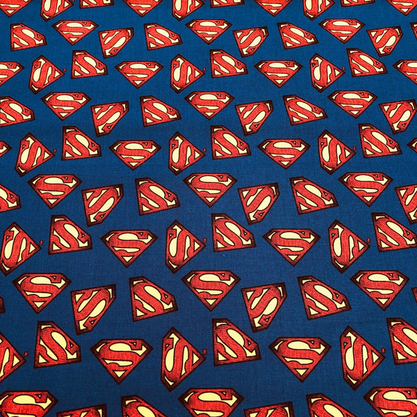 Superman Logo Cotton Fabric | Sunnyside Fabrics UK - Sunnyside Fabrics UK