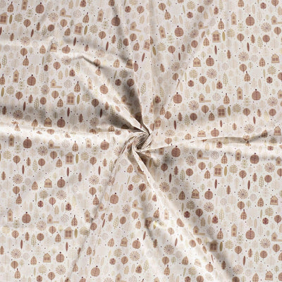 Sweet Christmas, Winter Village, Ivory - Sunnyside Fabrics UK - Christmas, Christmas Cotton fabric, christmas fabric, gold, Gold metallic, gold Metallic Sparkle, metallic, Metallic thread, Stars - {{product.type}} - sunnysidefabricsuk.com
