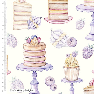 Sweet Temptations, Berry Delights, Cotton Fabrics - Sunnyside Fabrics UK - cakes, Craft Cotton Co, homemade cakes, Mari Calvary - {{product.type}} - sunnysidefabricsuk.com