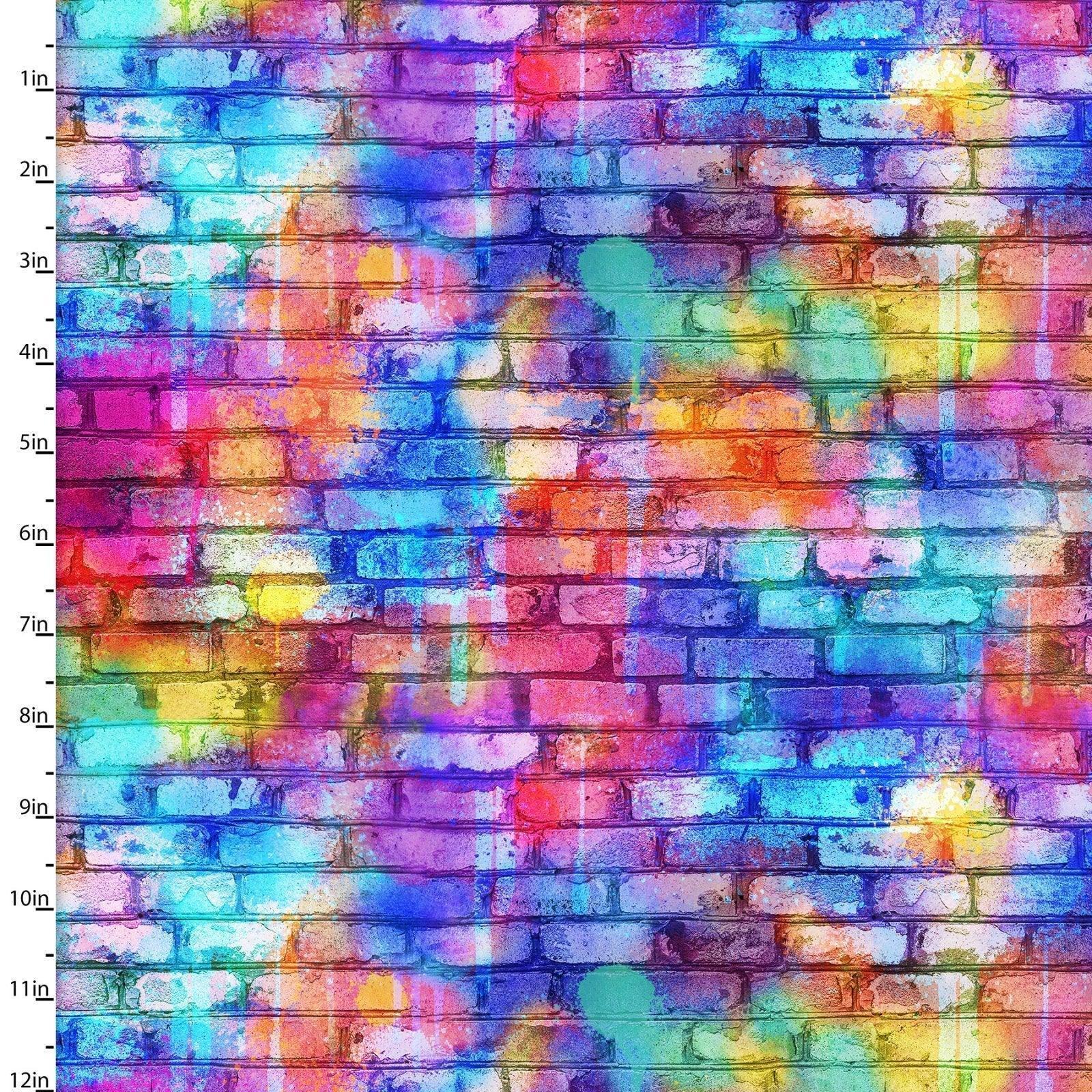 3 Wishes, Painted Wall Print Cotton Fabric
