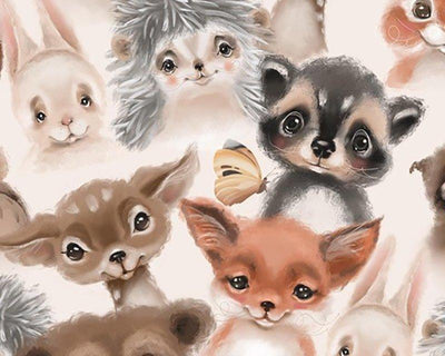 Water Colour Babies, Little Johnny - Sunnyside Fabrics UK - animals, digital print, woodland animals - {{product.type}} - sunnysidefabricsuk.com