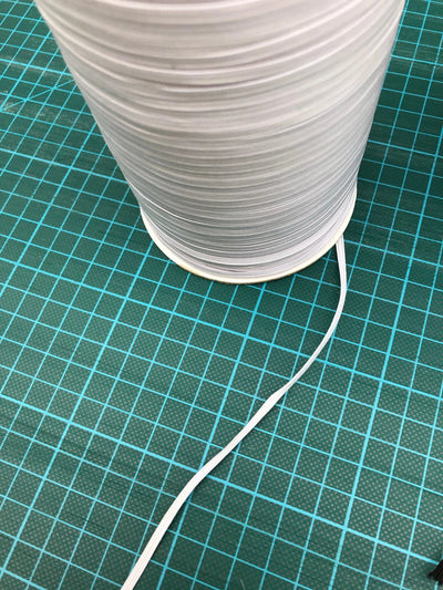 White Elastic 3mm - Sunnyside Fabrics UK - - {{product.type}} - sunnysidefabricsuk.com