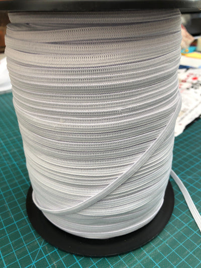 White Elastic 5mm - Sunnyside Fabrics UK - - {{product.type}} - sunnysidefabricsuk.com