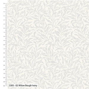 William Morris Quilt Backing Willow Bough Ivory - Sunnyside Fabrics UK - extra wide quilt backing, larkspur, quilt backing, William morris, William Morris decor, william morris fabric, william morris quilt backing, willow bough - {{product.type}} - sunnysidefabricsuk.com