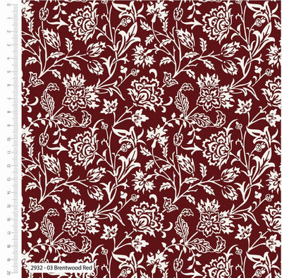 Winter Garden, Brentwood Red, by William Morris - Sunnyside Fabrics UK - vintage fabrics, William morris, winter berry - {{product.type}} - sunnysidefabricsuk.com