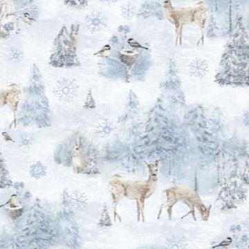 Woodland Frost, Woodland Scenes Blue - Sunnyside Fabrics UK - - {{product.type}} - sunnysidefabricsuk.com