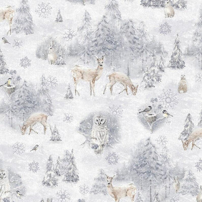 Woodland Frost, Woodland Scenes Grey - Sunnyside Fabrics UK - - {{product.type}} - sunnysidefabricsuk.com