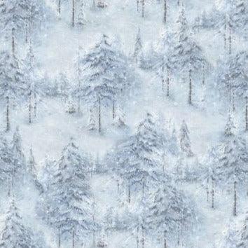 Woodland Frost, Woodland Trees Blue - Sunnyside Fabrics UK - - {{product.type}} - sunnysidefabricsuk.com