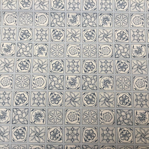 Liberty - The Emporium Collection, Argyll Tile Charcoal - Sunnyside Fabrics UK - blue, lasenby cotton, Liberty, vintage - {{product.type}} - sunnysidefabricsuk.com