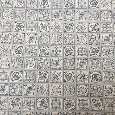 Liberty - The Emporium Collection, Argyll Tile Charcoal - Sunnyside Fabrics UK - blue, lasenby cotton, Liberty, vintage - {{product.type}} - sunnysidefabricsuk.com
